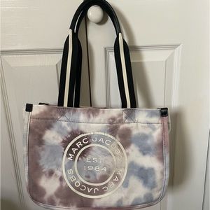 Marc Jacobs canvas signet purple tie dye tote